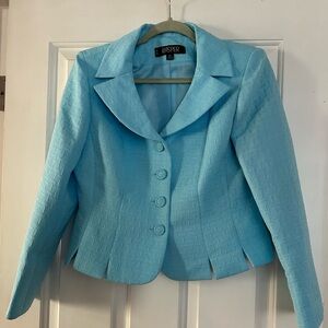 Kasper Women's Sky Blue Textured Blazer